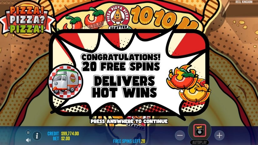 PIZZA! PIZZA? PIZZA! slot screen 3