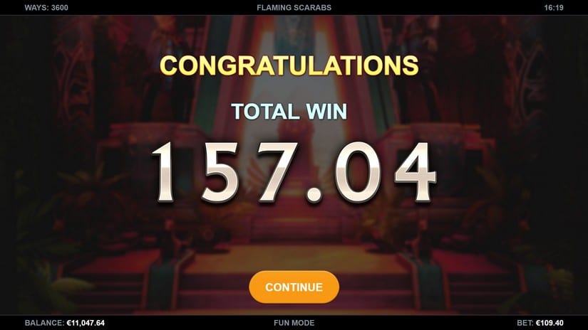 Flaming Scarabs slot screen 5