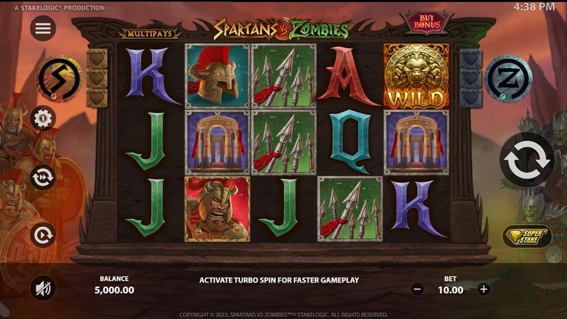 Spartans vs Zombies slot screen 1