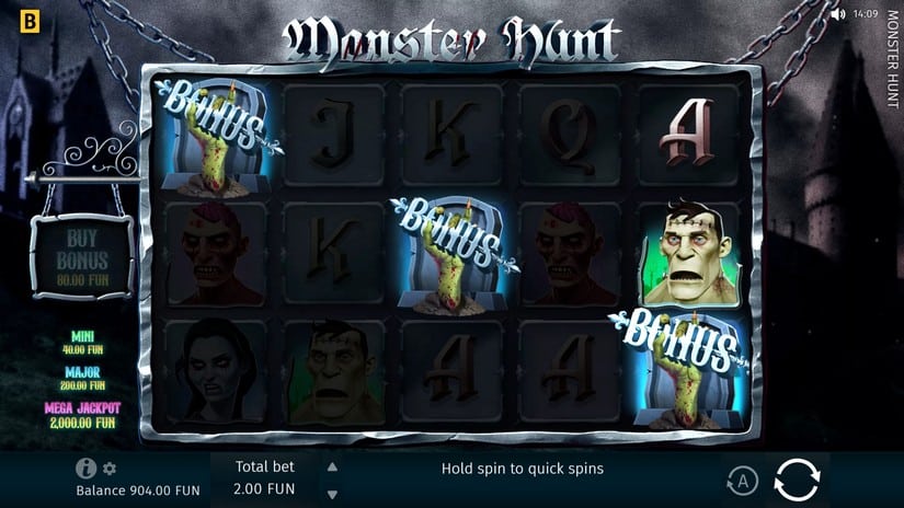 Monster Hunt slot screen 2
