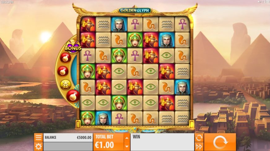 Golden Glyph slot screen 1