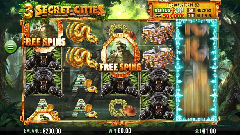 3 Secret Cities slot screen 1
