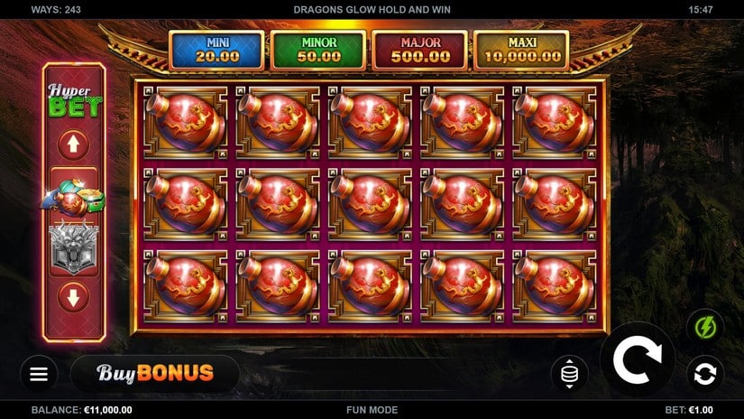 Dragons Glow Hold and Win slot screen 1