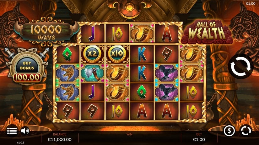Hall of Wealth slot screen 1