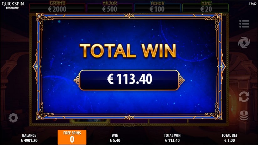 Blue Wizard slot screen 6