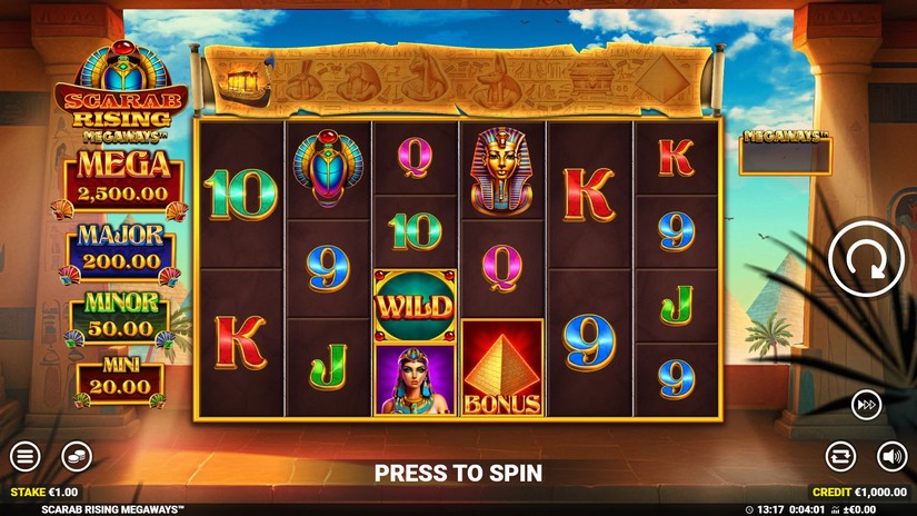 Scarab Rising Megaways slot screen 1