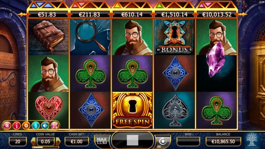 Holmes & the Stolen Stones slot screen 2