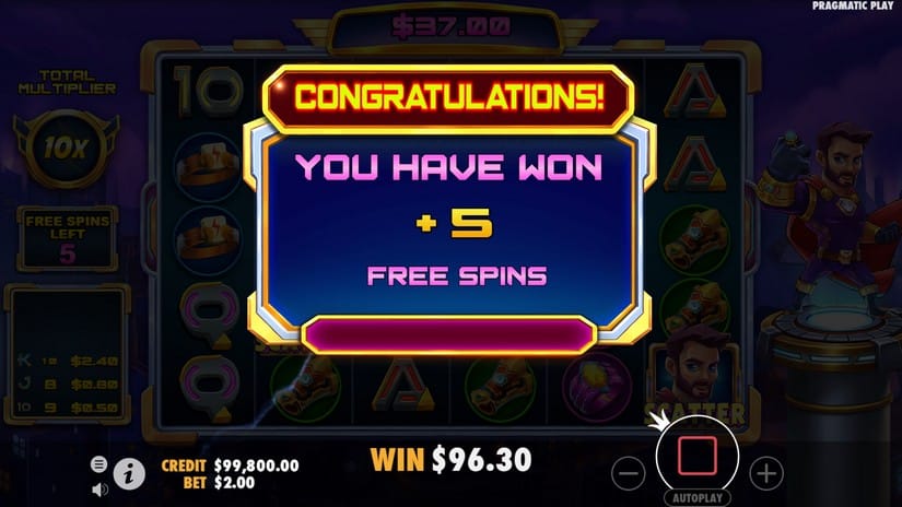 Supermania slot screen 5