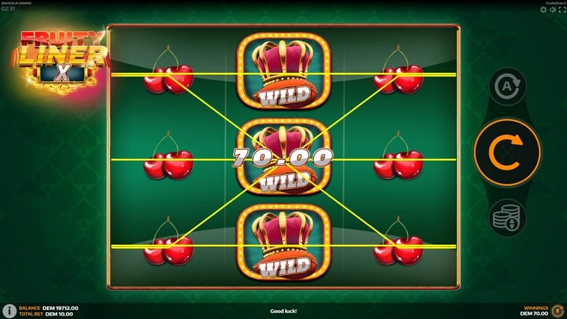 Fruityliner X slot screen 4