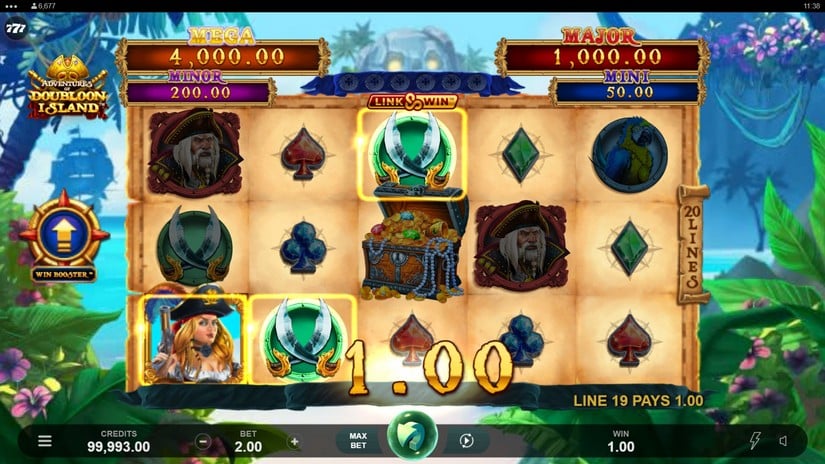 Adventures of Dubloon Island slot screen 2