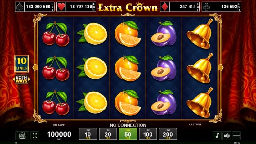 Extra Crown slot screen 1