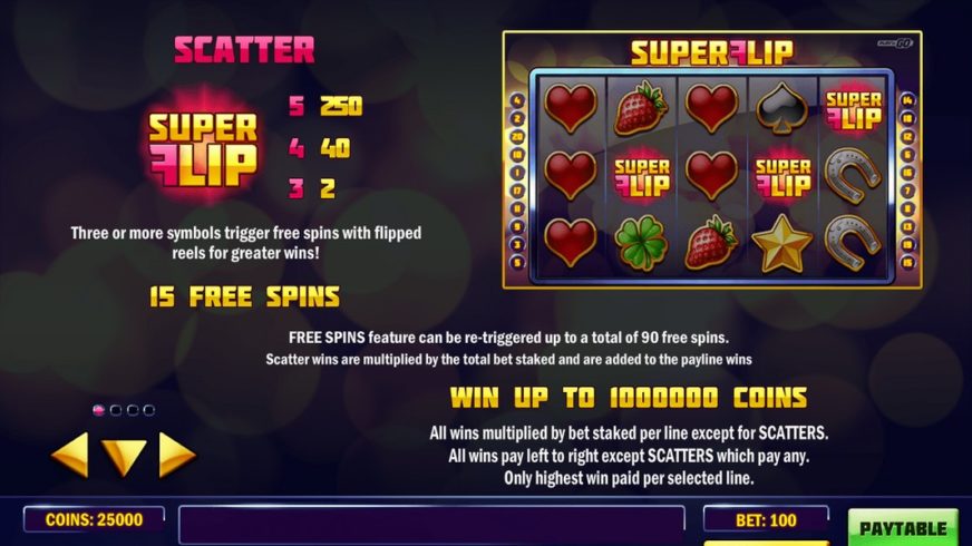 Super Flip slot screen 2