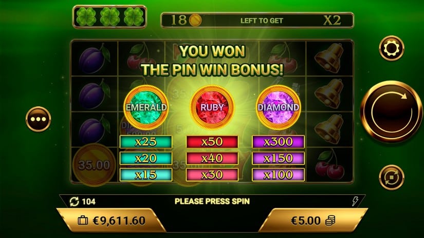 Amigo Lucky Fruits Pin Win slot screen 5