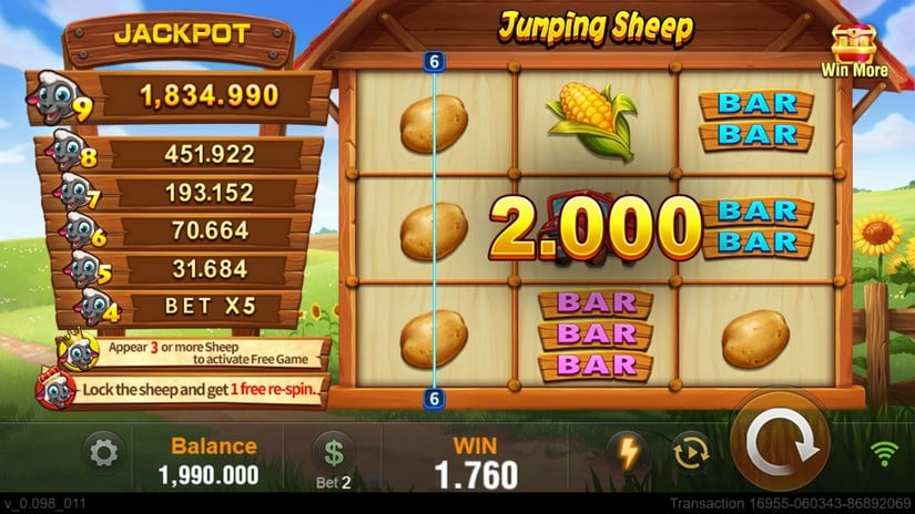 Jumping Sheep slot screen 2