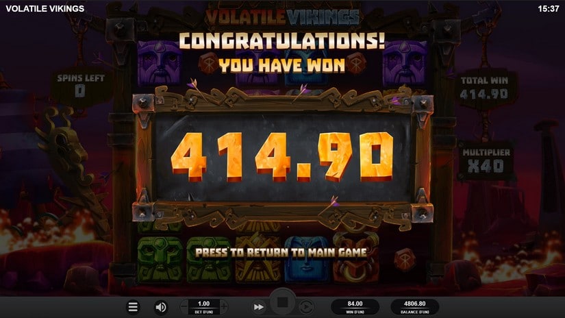 Volatile Vikings slot screen 7