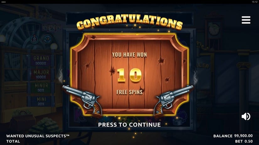 Wanted Unusual Suspects slot screen 4