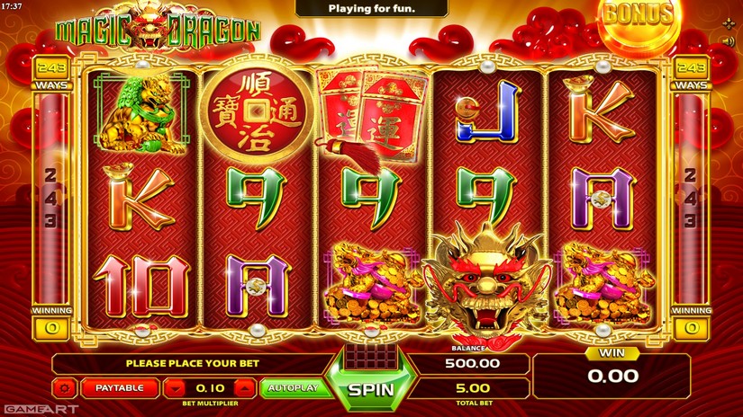 Magic Dragon slot screen 1