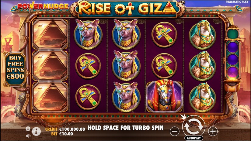 Rise of Giza PowerNudge slot screen 1