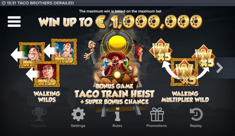 Taco Brothers Derailed slot screen 2