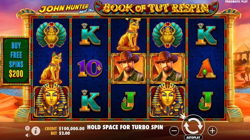 John Hunter and the Book of Tut Respin slot screen 1