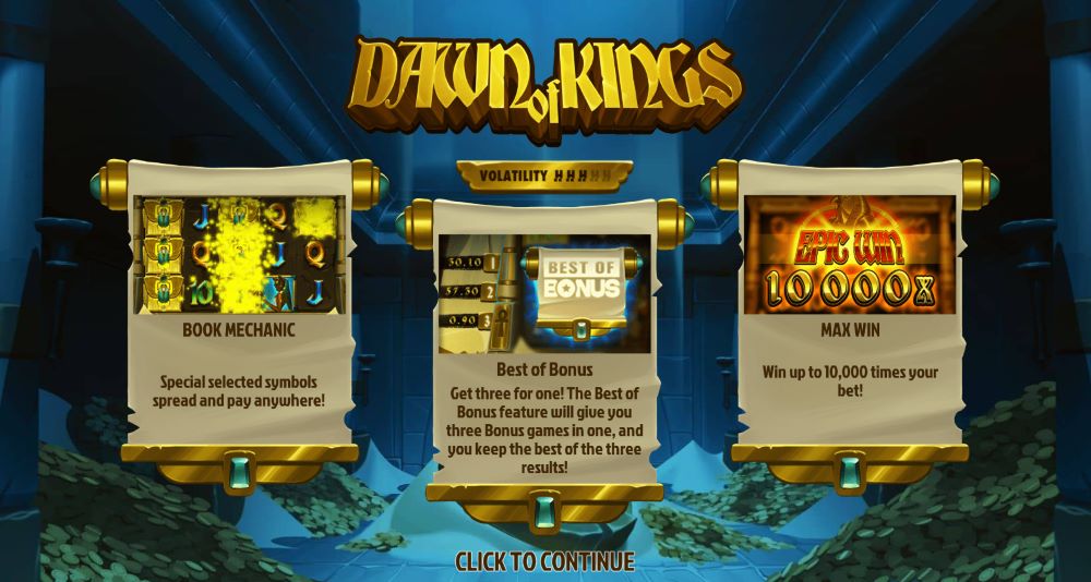 Dawn of Kings slot features