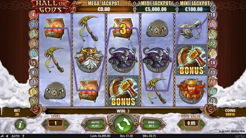 Hall of Gods slot screen 3
