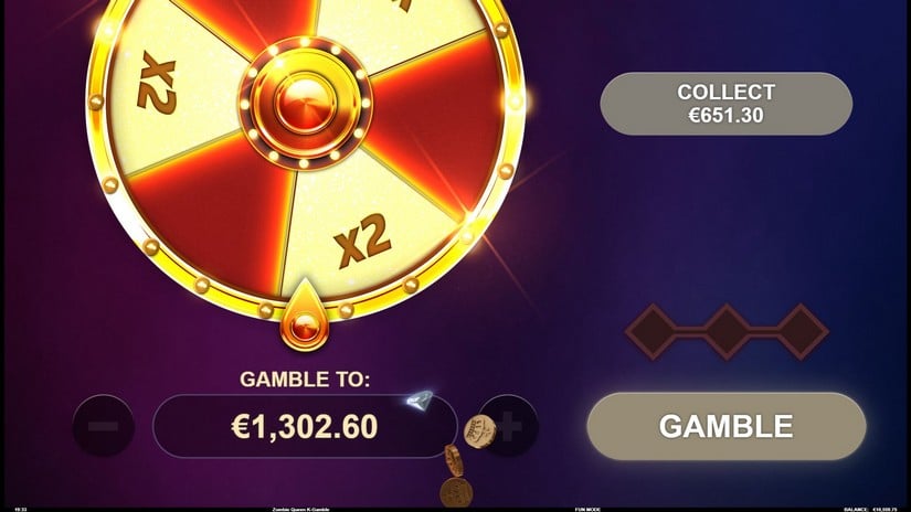 Zombie Queen Gamble feature slot screen 6