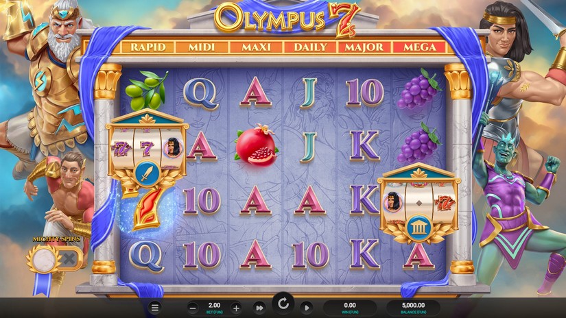 Olympus 7’s Dream Drop slot screen 1