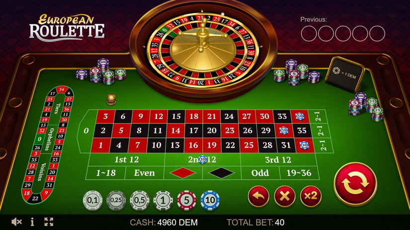 European Roulette slot screen 1