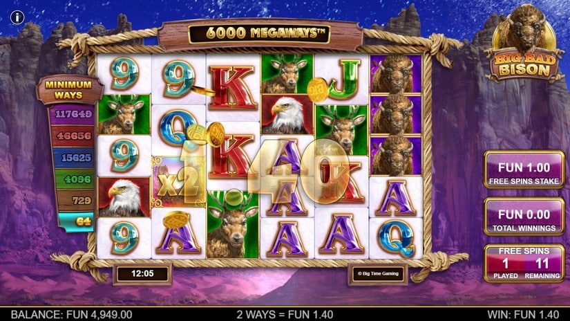Big Bad Bison Megaways slot screen 3