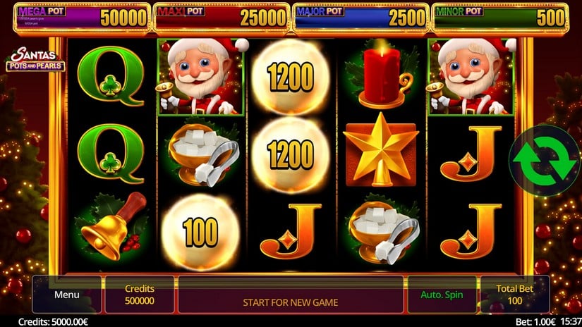 Santa’s Pots and Pearls slot screen 1