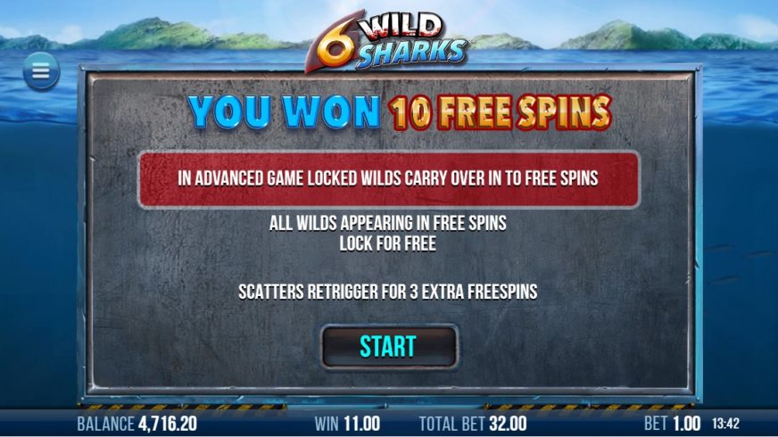 6 Wild Sharks slot screen 4