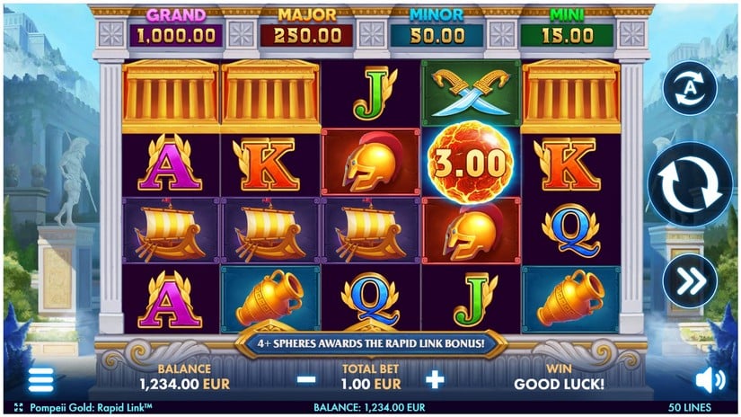 Pompeii Gold: Rapid Link slot screen 1
