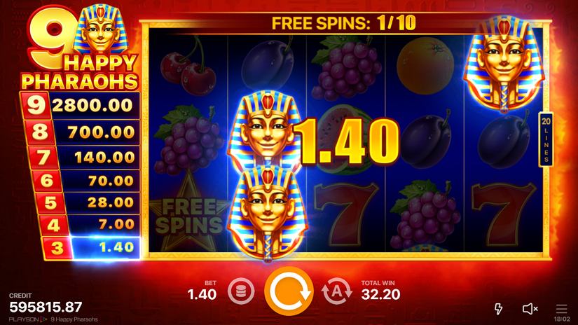 9 Happy Pharaohs slot screen 5