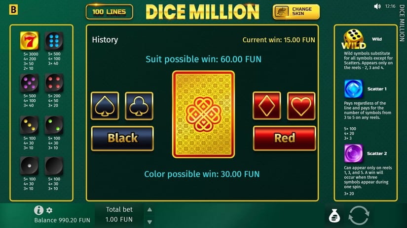 Dice Million slot screen 5
