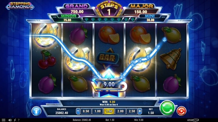 Stepping Diamonds slot screen 2