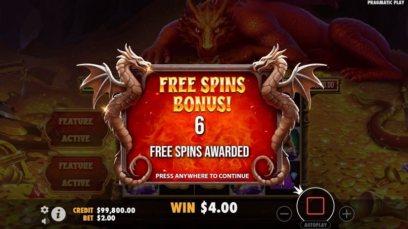 Sleeping Dragon slot screen 3