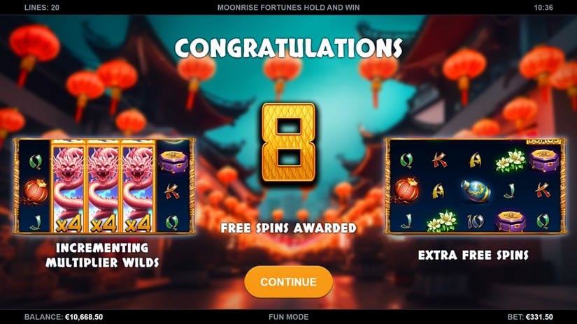 Moonrise Fortunes Hold & Win slot screen 2
