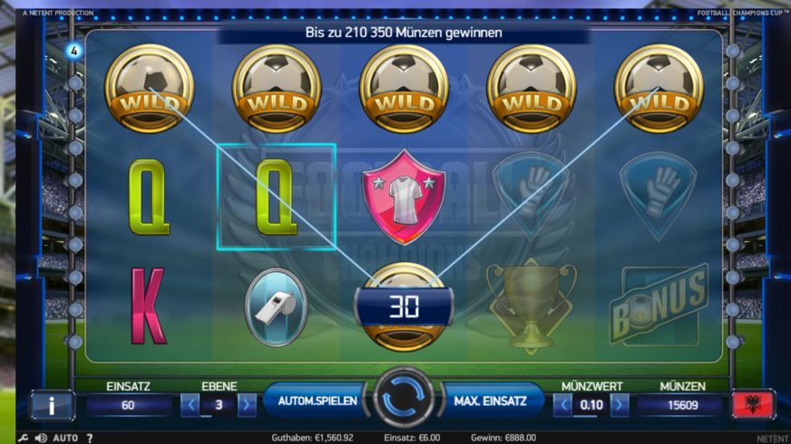 Football: Champions Cup slot screen 2