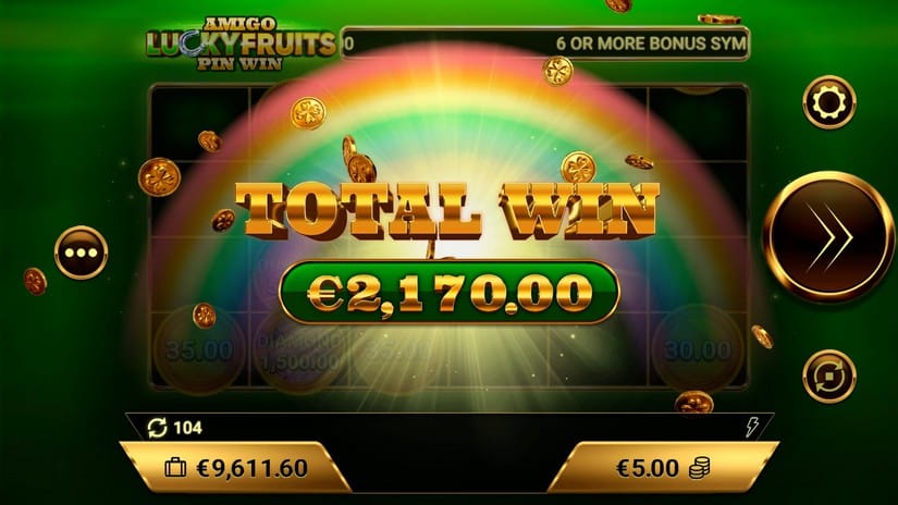 Amigo Lucky Fruits Pin Win slot screen 7