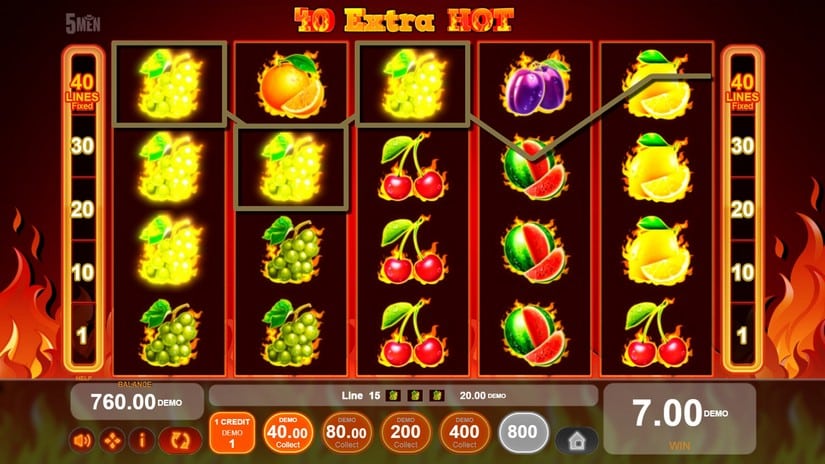 40 Extra Hot slot screen 2