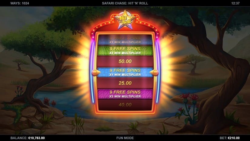 Safari Chase Hit ‘n’ Roll slot screen 3