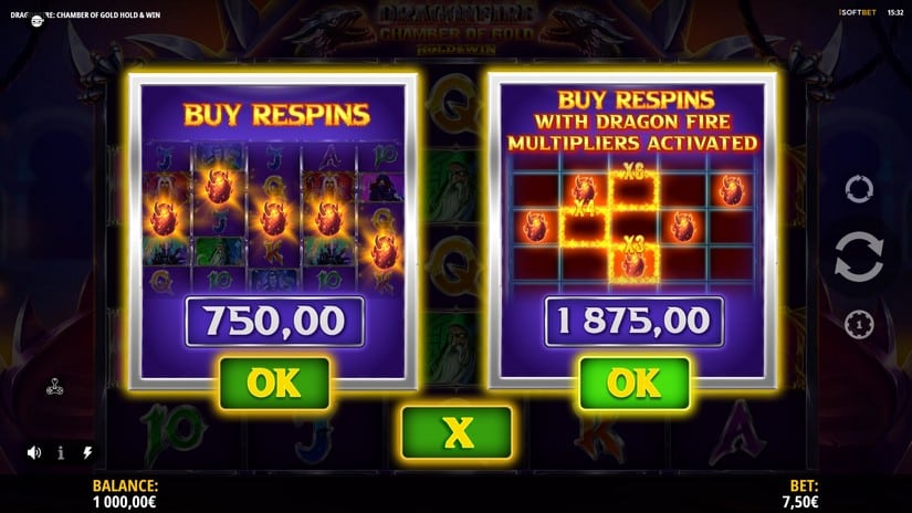 Dragonfire Chamber of Gold slot screen 2