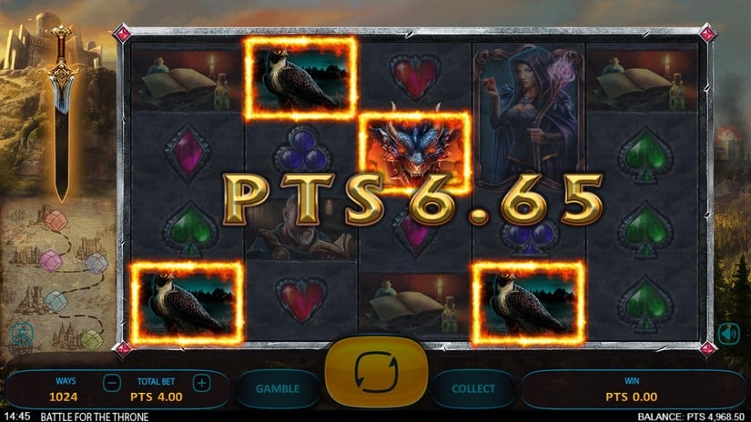 Battle for the Throne slot screen 3