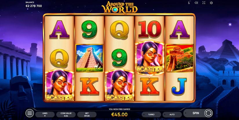 Around the World slot screen 1