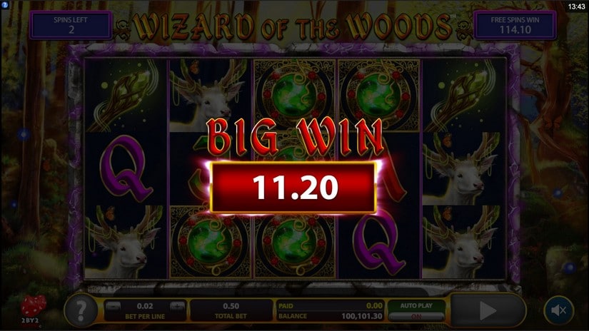 Wizard of the Woods slot screen 4