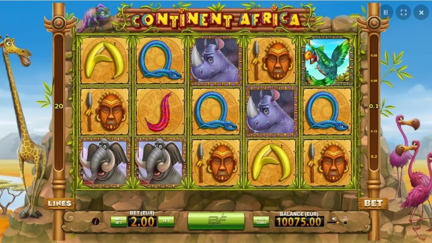 Continent Africa slot screen 1