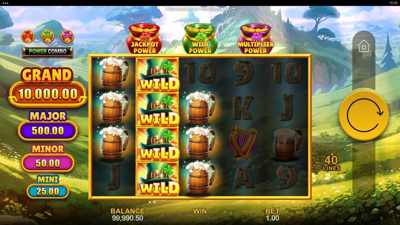 3 Shamrock Pots: Power Combo slot screen 2