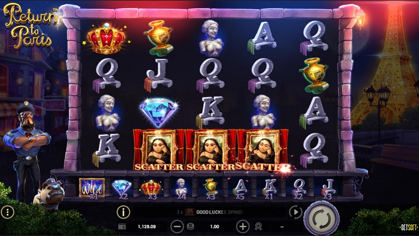 Return to Paris slot screen 3