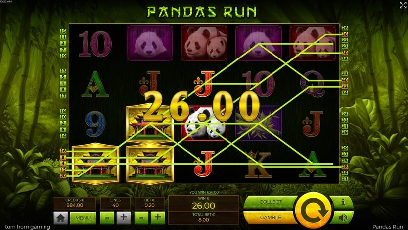 Pandas Run slot screen 3